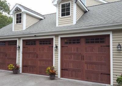 accents wood tones brown garage door