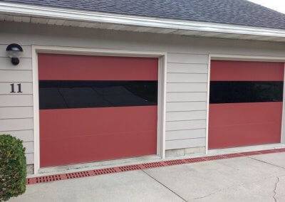 red sterling garage door
